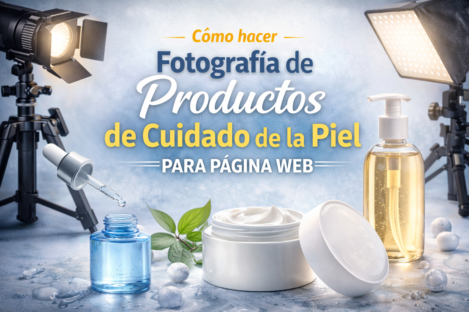 fotografía de productos de cuidado de la piel para página web